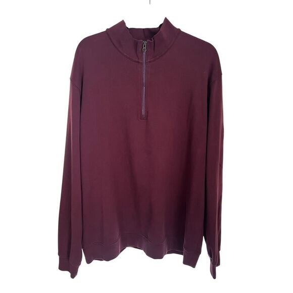 ALLEN EDMONDS QUARTER ZIP SWEATER MAROON SIZE XXL - Picture 1 of 3